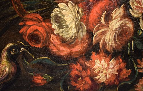 Still Life of Flowers and Landscape